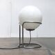 Lampe boule sur pied en verre et chrome Space Age