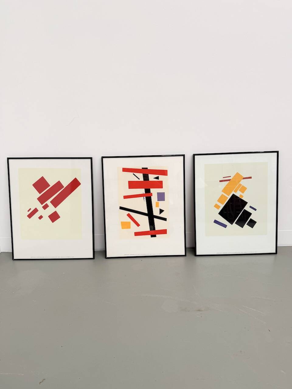 Set of 3 frames with Casimir Malevic lithographs