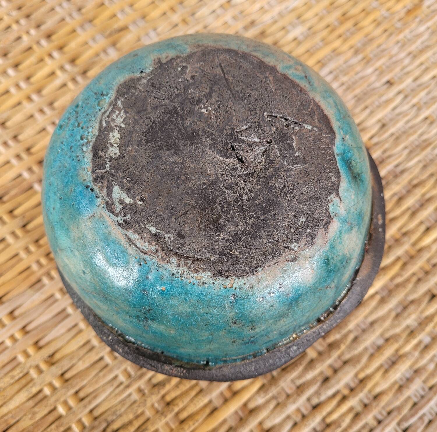 Raku ball vase