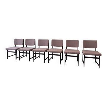 Ensemble de six chaises de salle à manger belges