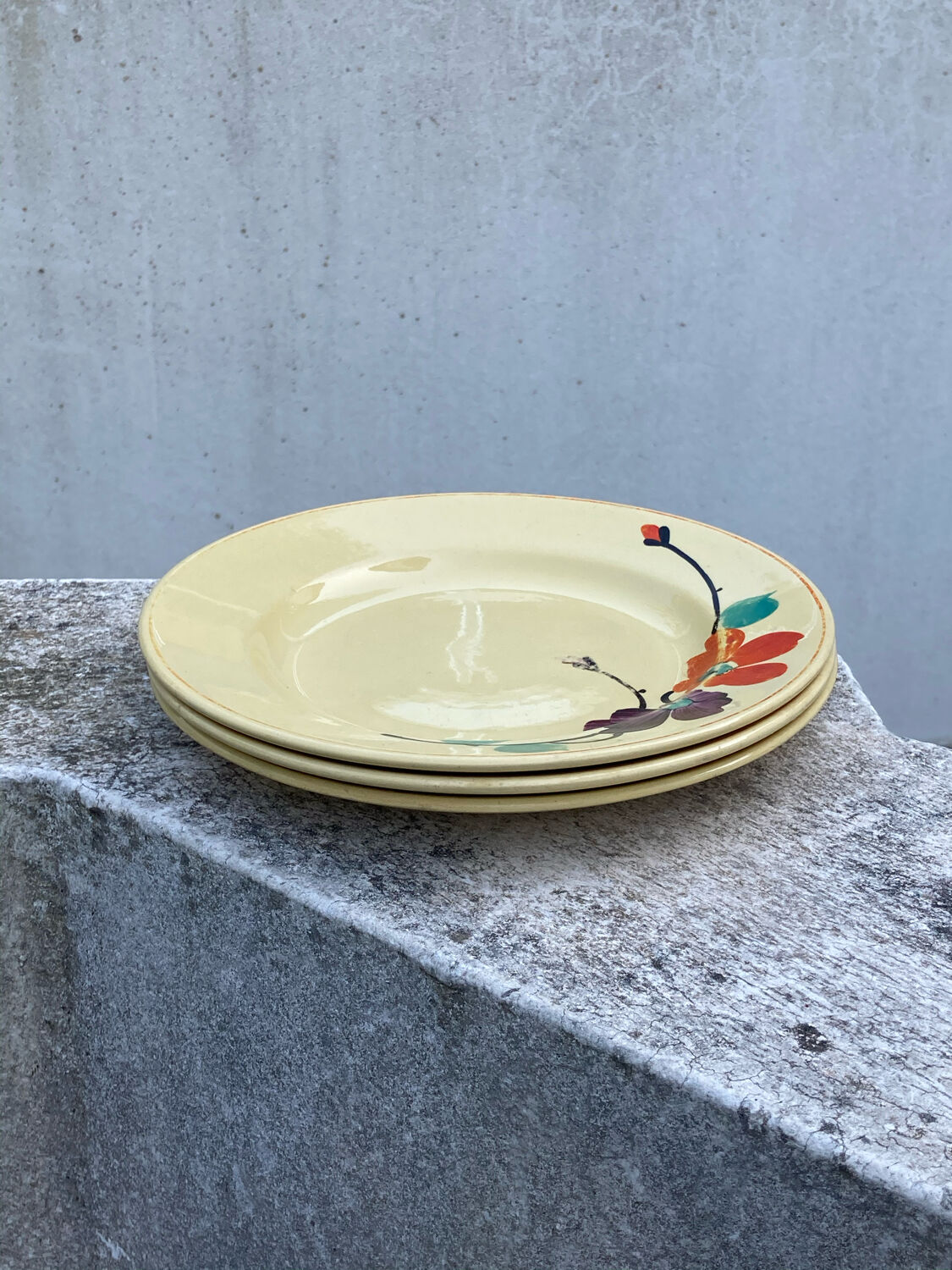 Lot flower plates Sarreguemines