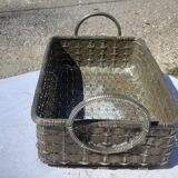 Basket braided in silver metal 19th
