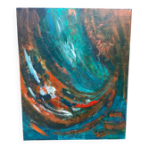 Peinture contemporaine vintage signée