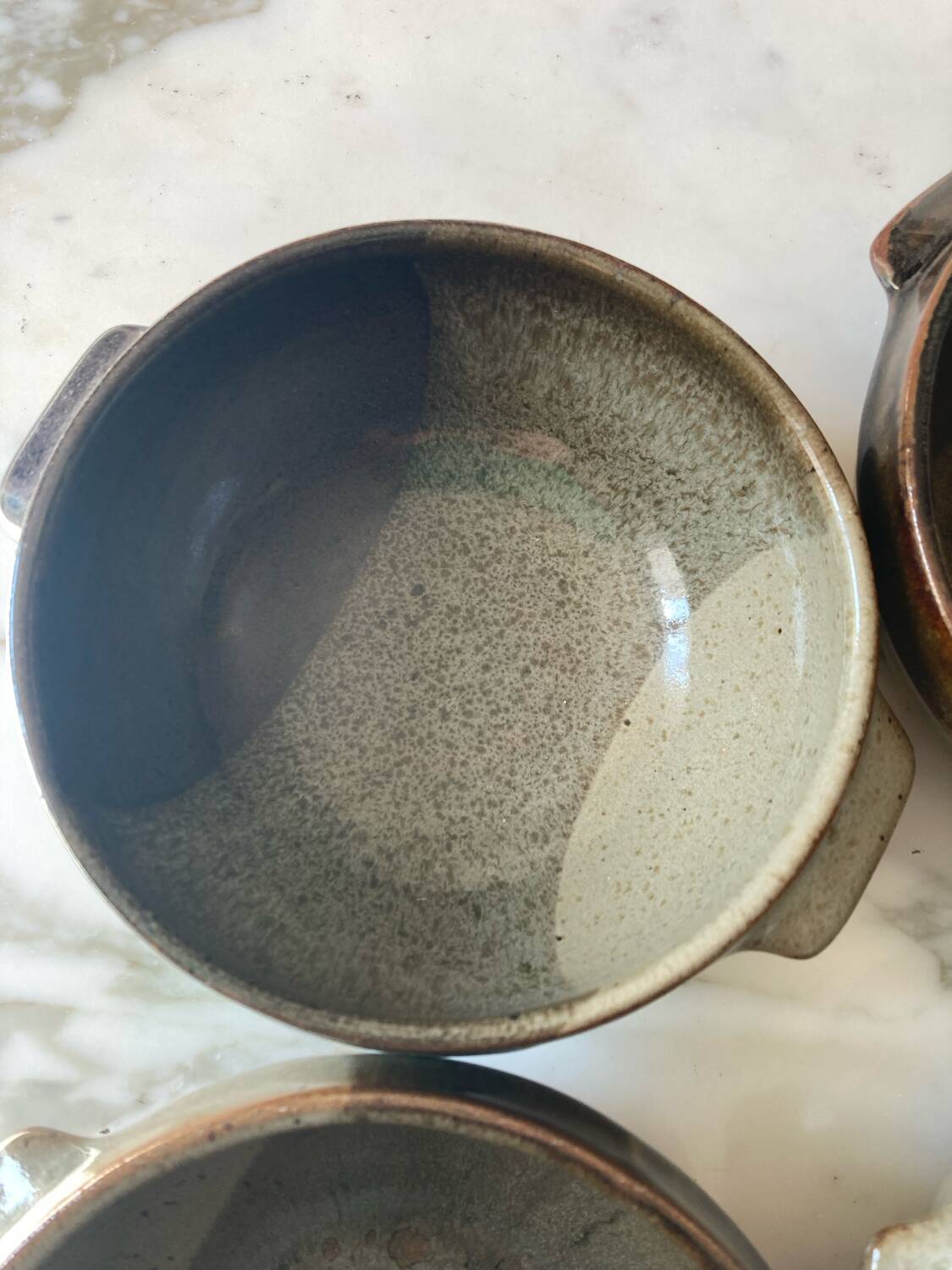4 bols à oreilles en grès du Marais vintage