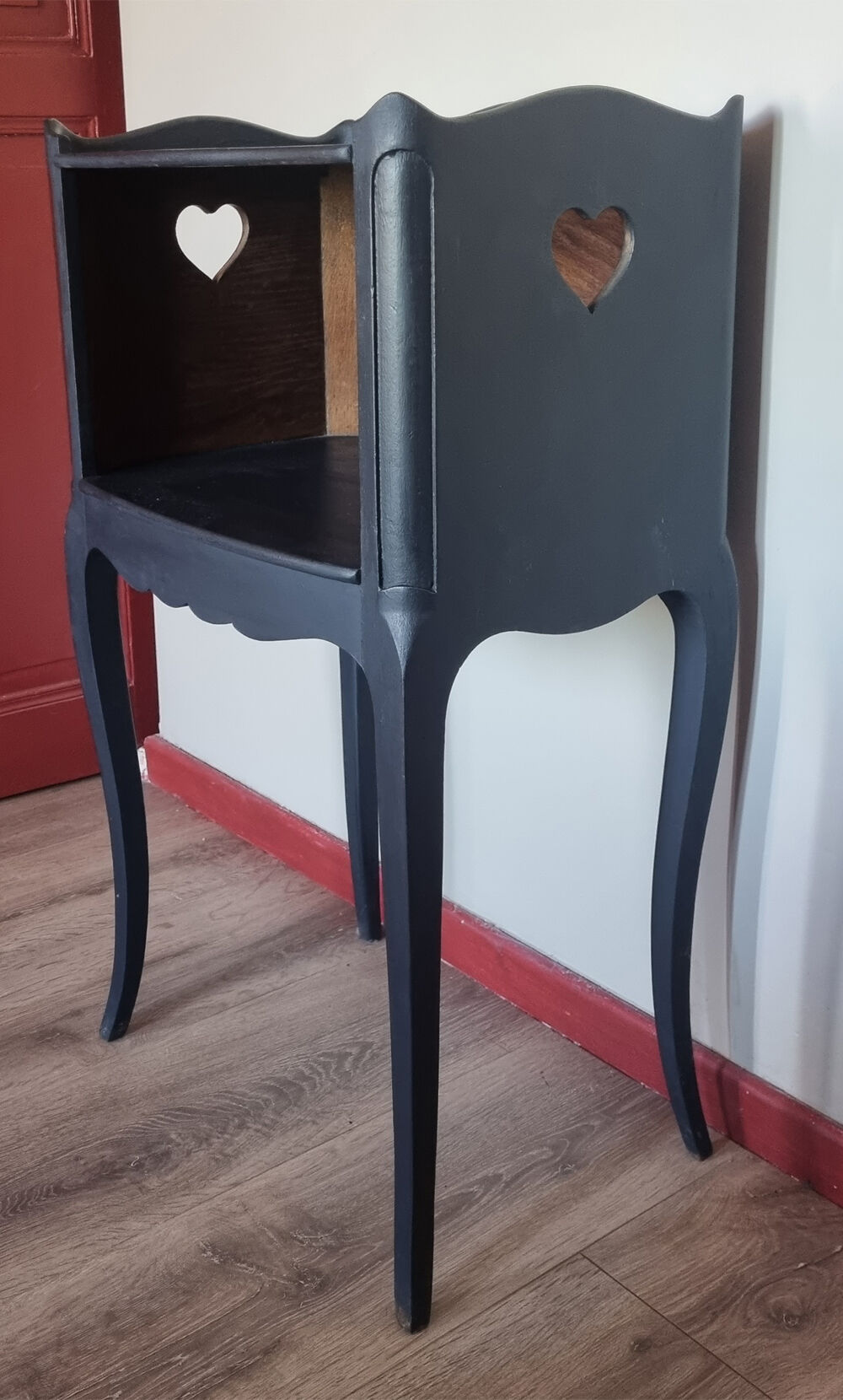Pair of vintage bedside tables, 60s, Louis XV style, restyled