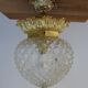 Glass and brass globe chandelier