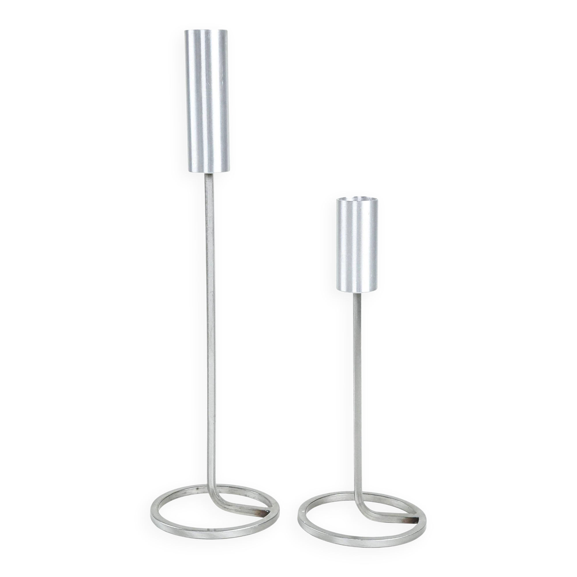 Ensemble de candélabres en métal, design danois, années 1970, fabriqué au Danemark.