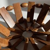 Vintage turned wooden table basket