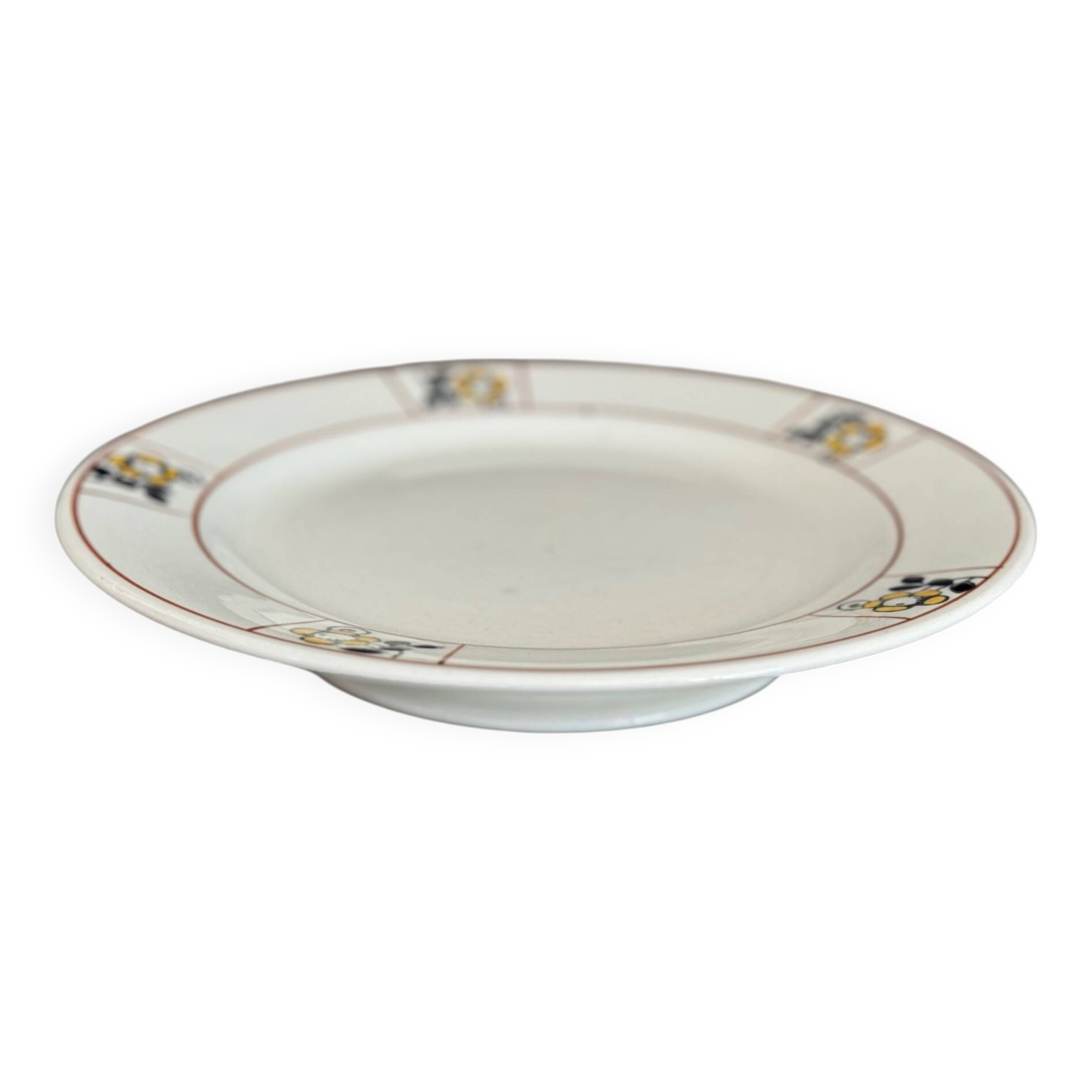 Plate on footstool Terre de Fer Salins Charbonnier