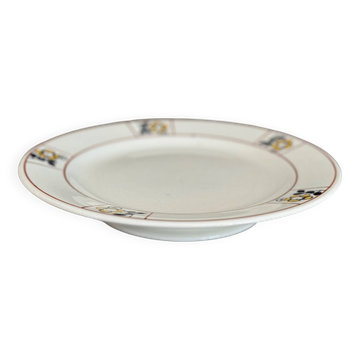 Plate on footstool Terre de Fer Salins Charbonnier
