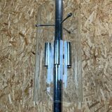 60s 70s Chandelier Huge Chandelier Pendant Lamp Limburg Glass & Chrome Design