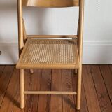 Vintage folding chair, rattan cane for Habitat, circa 70/80