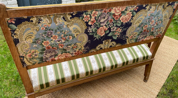 Salon ancien style directoire (banquette 2 places +chaise)