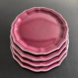 Service de 4 assiettes provençales bordeaux