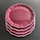Set of 4 Provençal burgundy plates