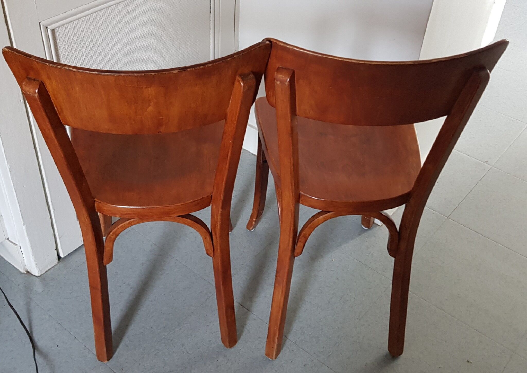 Pair of Baumann bistro chairs