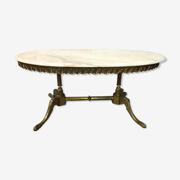 Marble and gilded metal coffee table