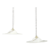 Pair of 1970s Italian Murano Opaline Glass and Brass Pendant Lights