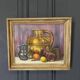 Oil on cardboard still life with fruit and saucepan HP 1964
