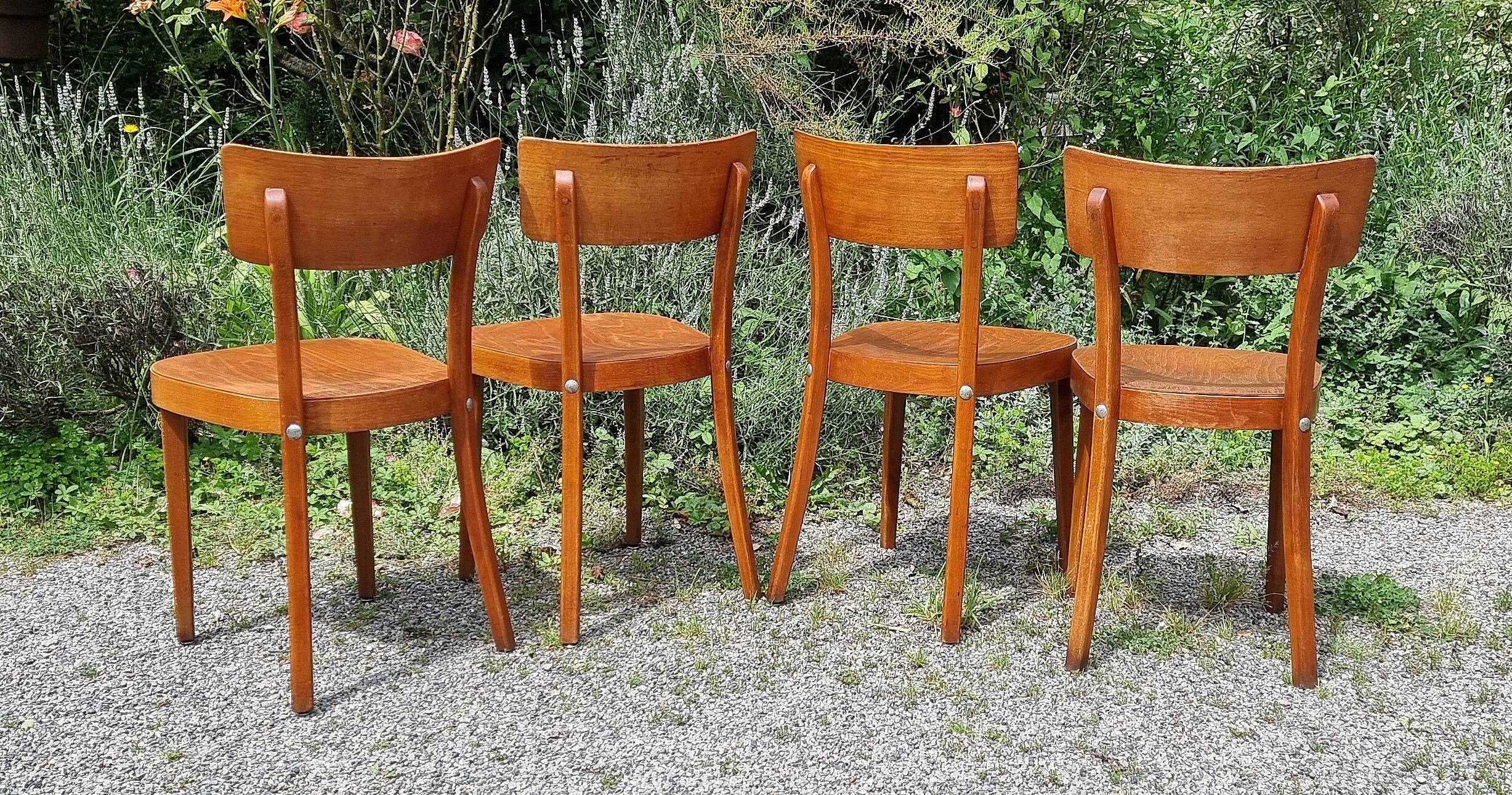 4 "classic" bistro chairs from Horgen-Glarus (Switzerland) 1950s