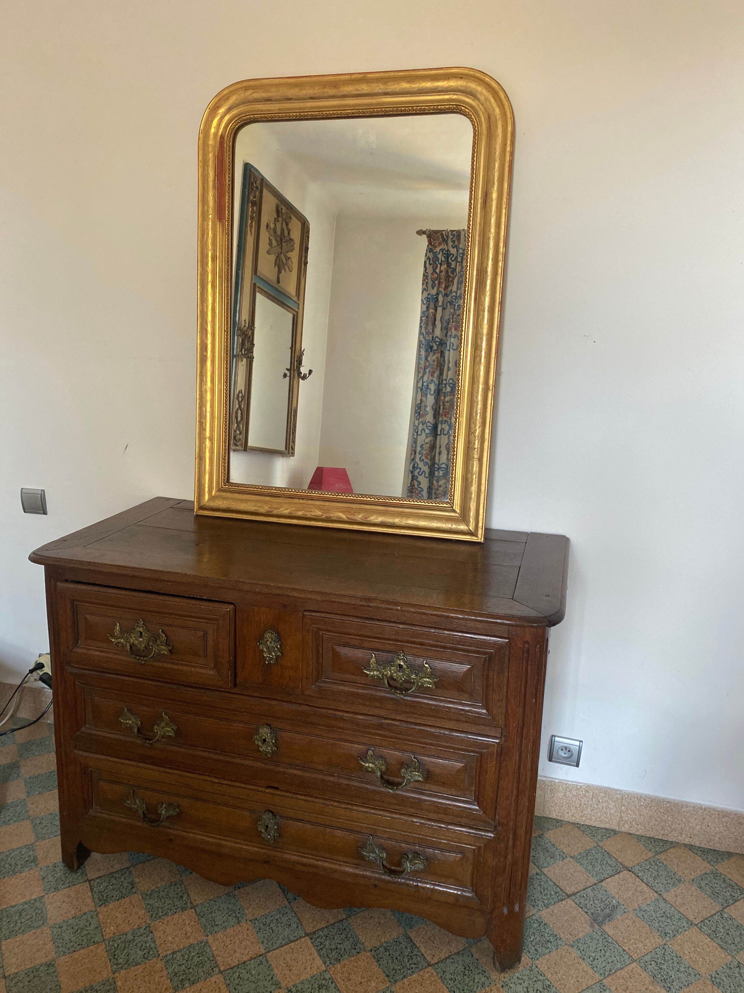 Mirror louis Philippe dore 110x90