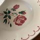 Set of 6 antique deep plates in earthenware • Red rose decoration