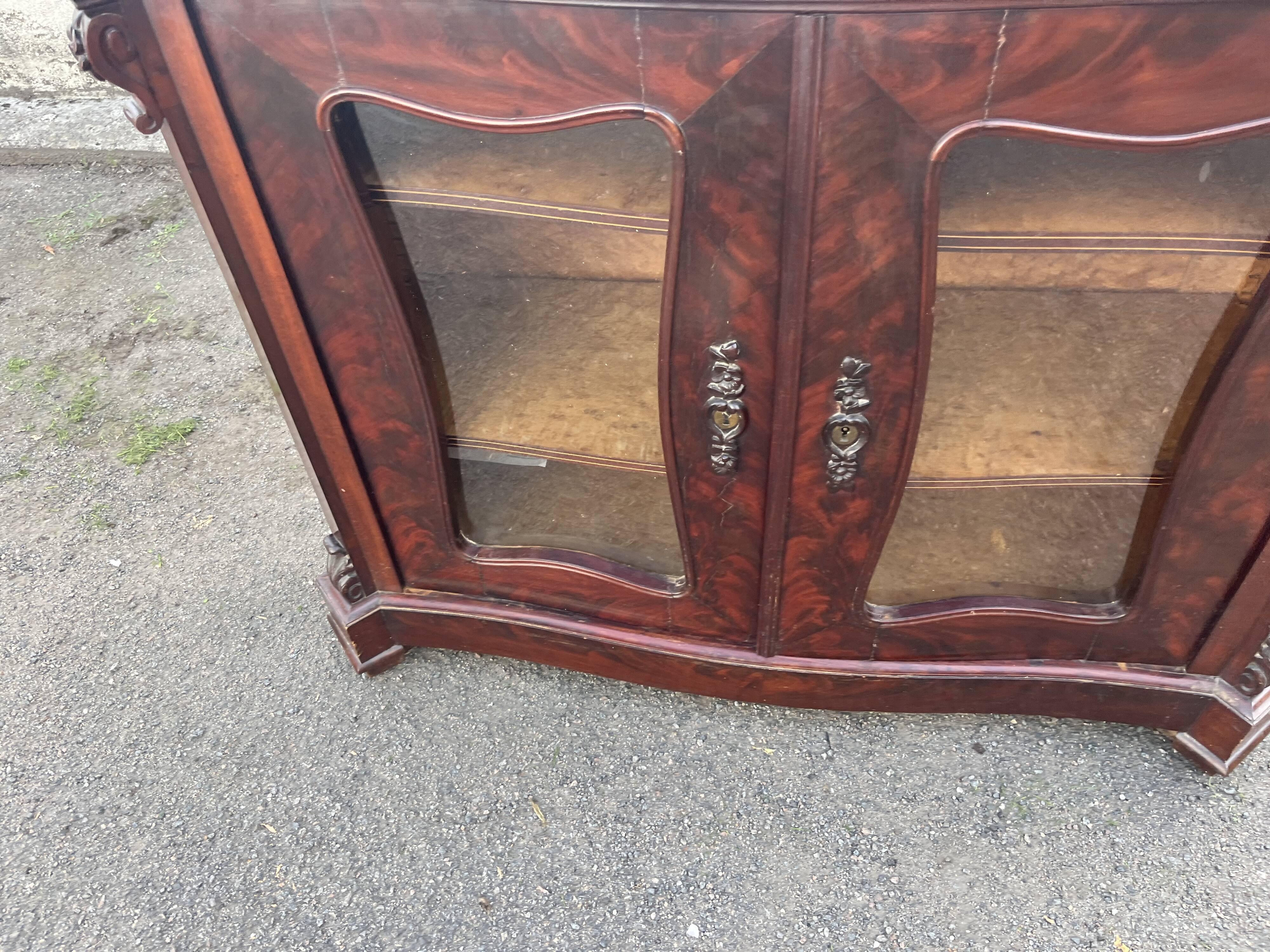 Napoleon III style mahogany display cabinet