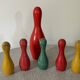 Set of old wooden bowling alleys