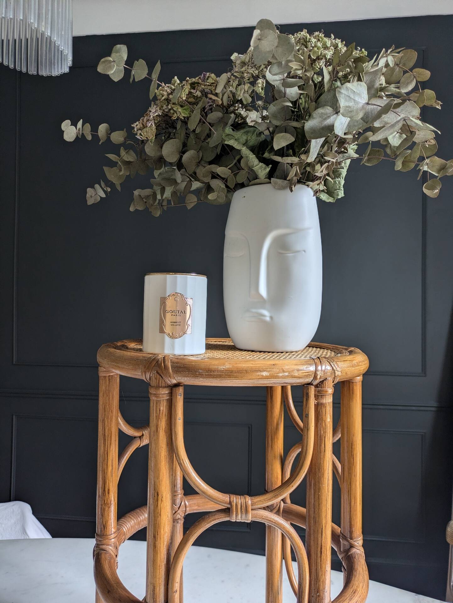 Plant stand, vintage side table, 1970s bamboo.