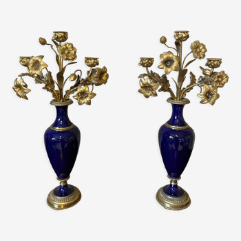 Pair of Sevres candelabras