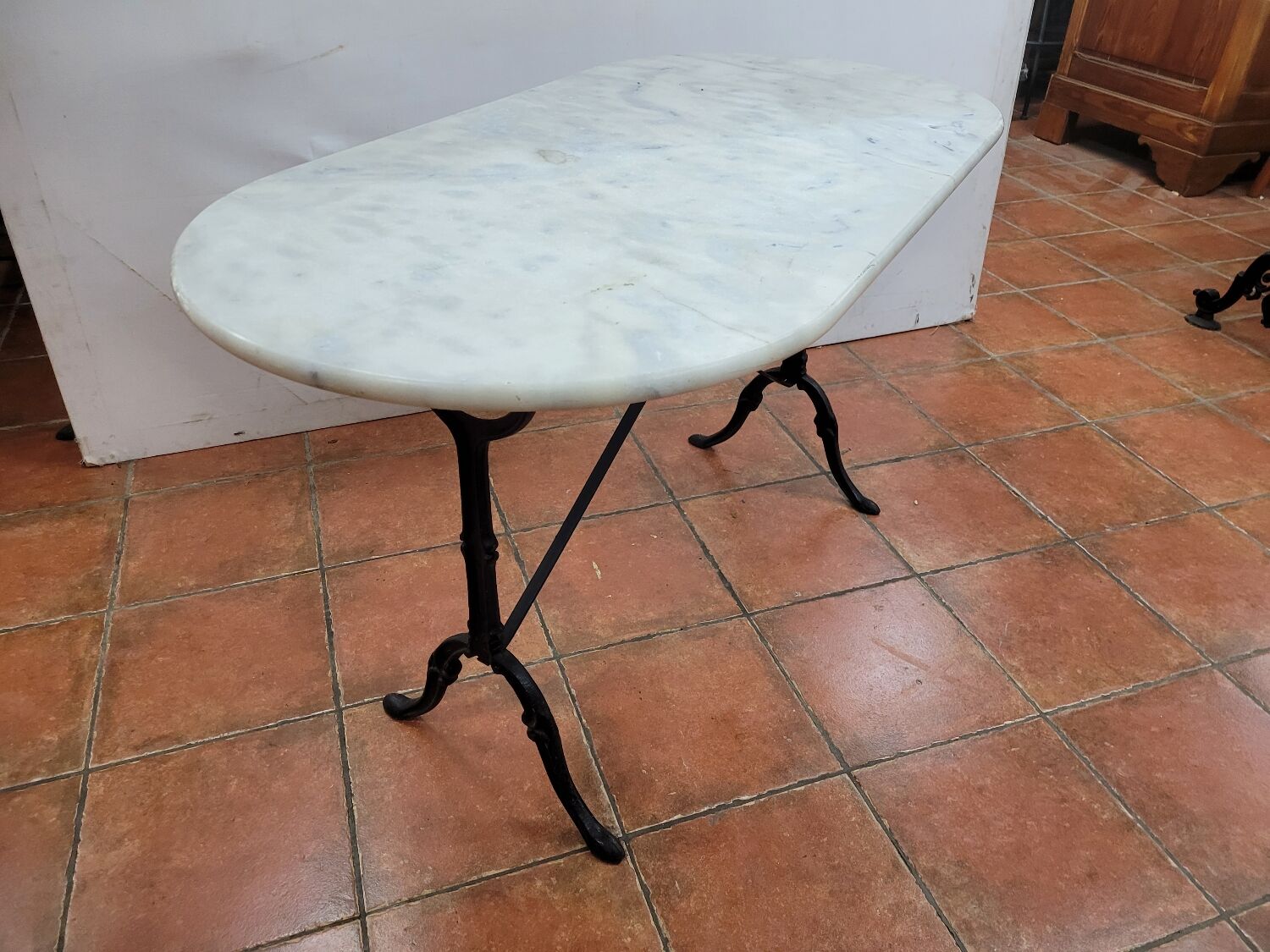 Bistro table marble top, 120×60cms