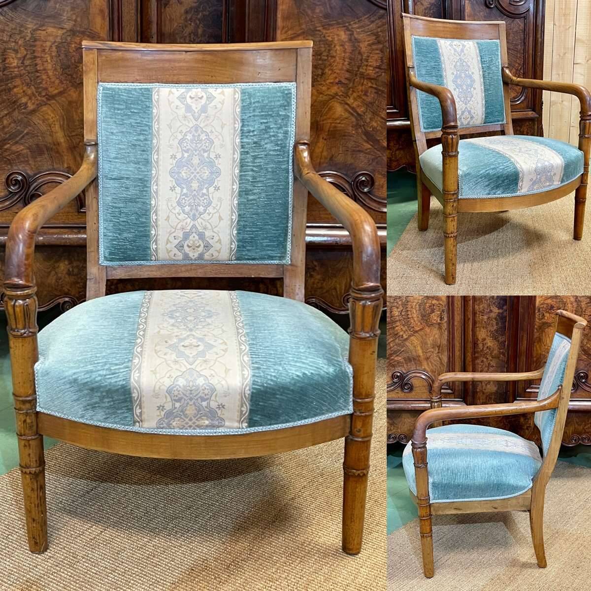Restoration period armchair in 19th century cherry