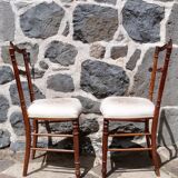 Pair of flying chairs with upholstered seat