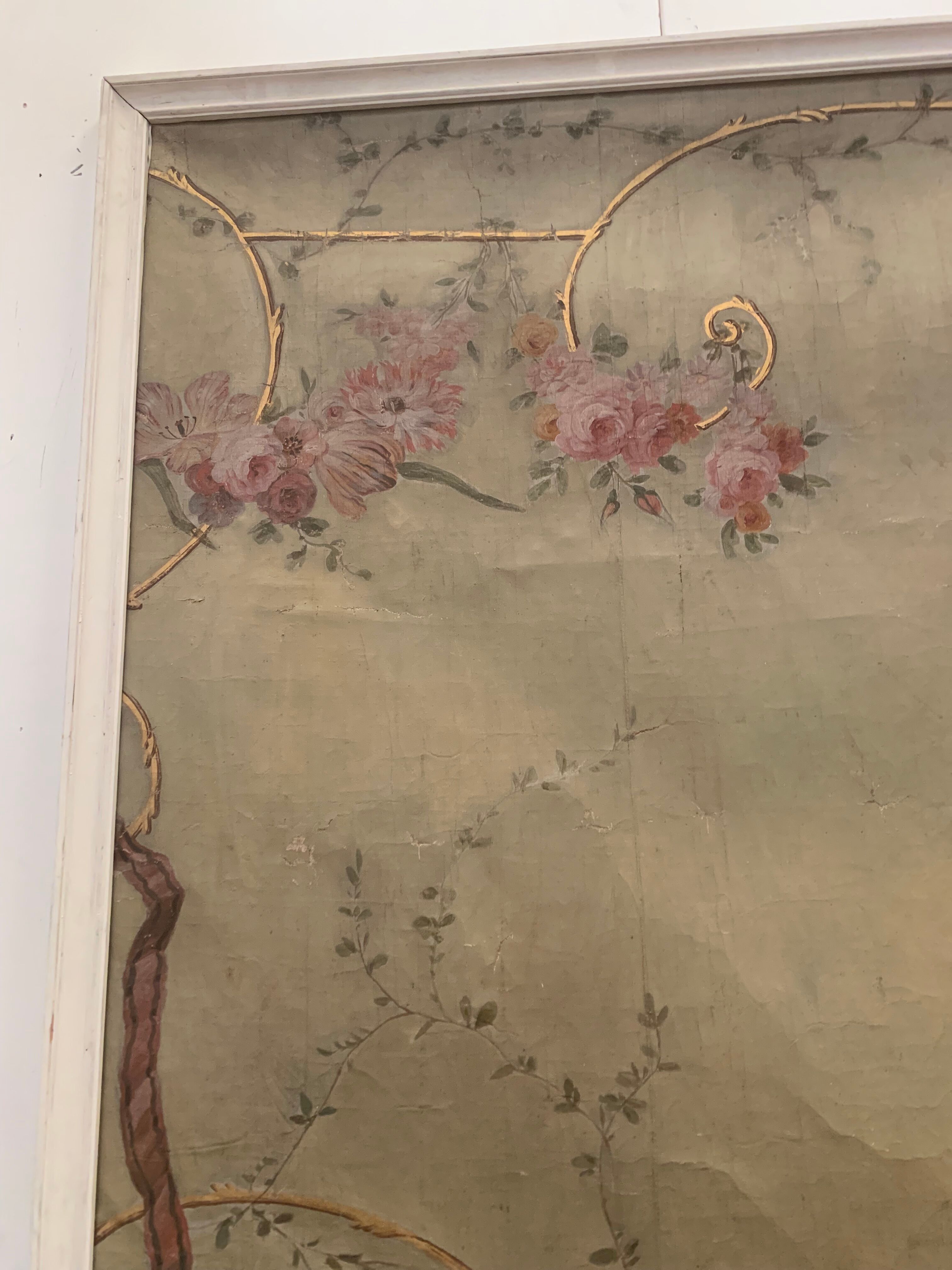 Painting on canvas has decoration of a scene in the Antique Decorative panel nineteenth century