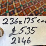 Large Vintage Turkish Kilim Rug 236x175 cm Wool Jajim Kelim