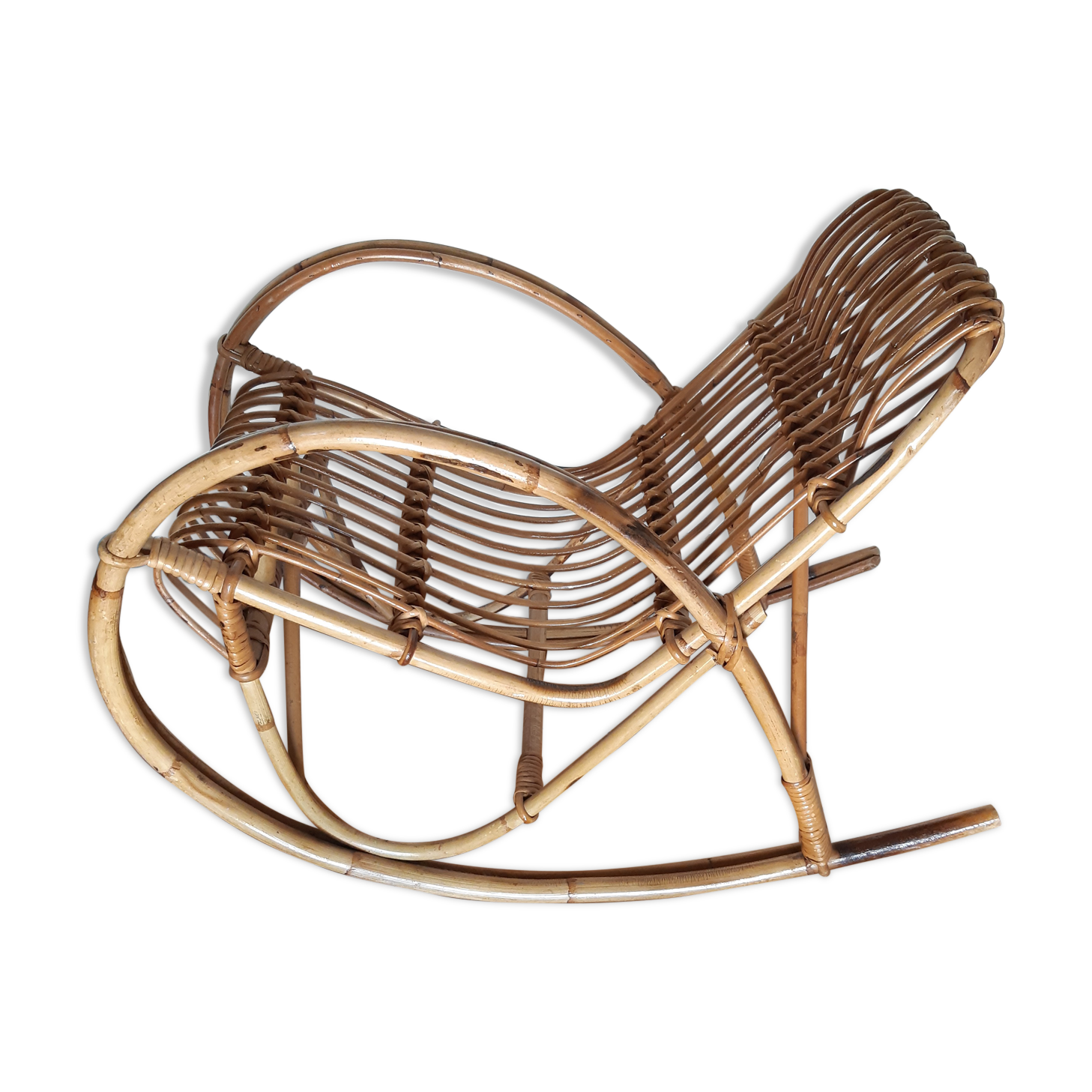 Child rocking chair in rattan