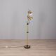 Lampadaire vintage années 70 en laiton doré à deux lumières design italien