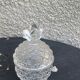 Candy box in the shape of pineapple, vintage transparent glass