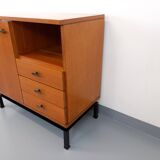 Vintage modernist style storage unit by Marcel Gascoin for Alveole in oak wood