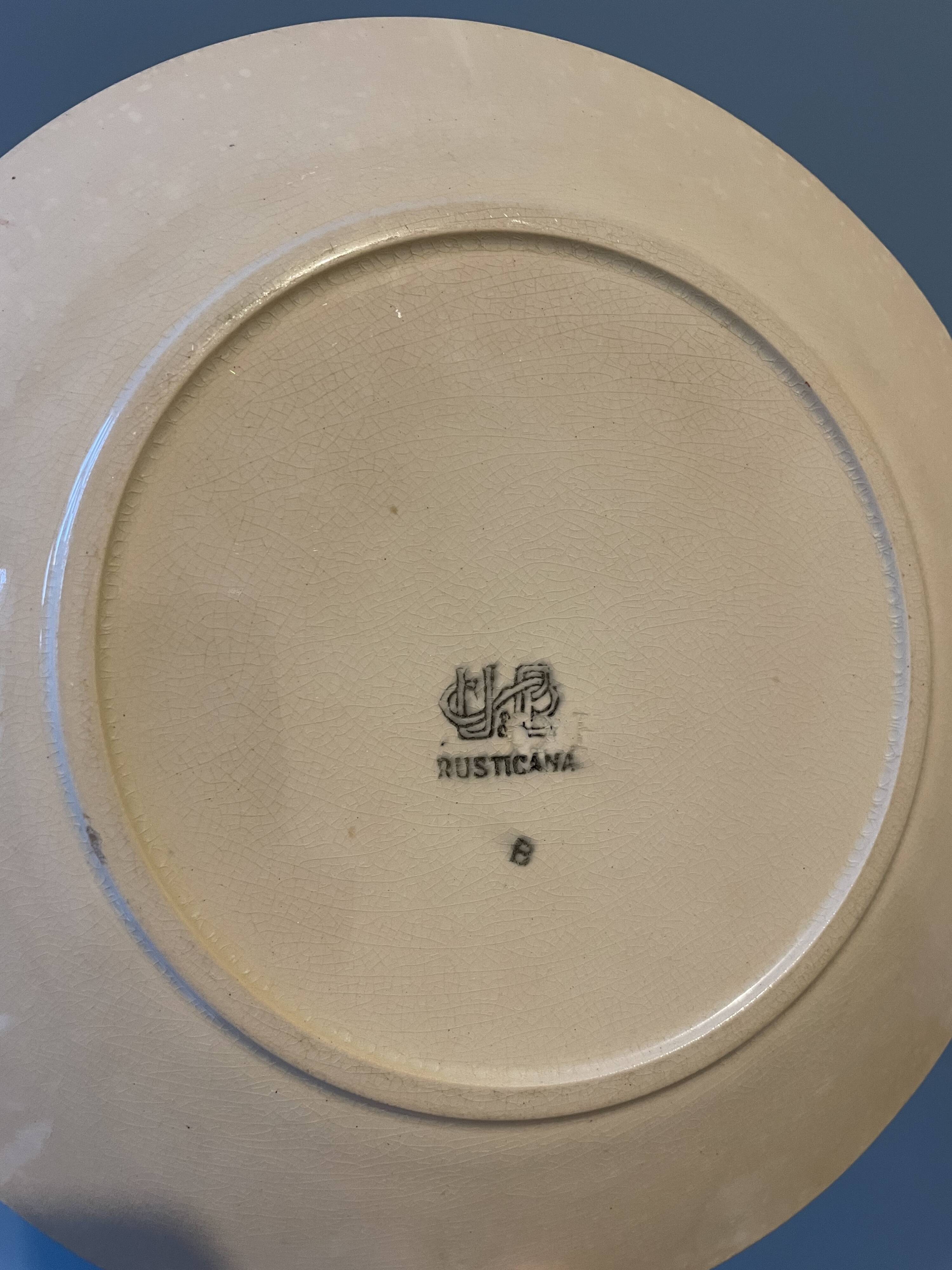 Set of 7 plates in Sarreguemines earthenware, Rusticana model