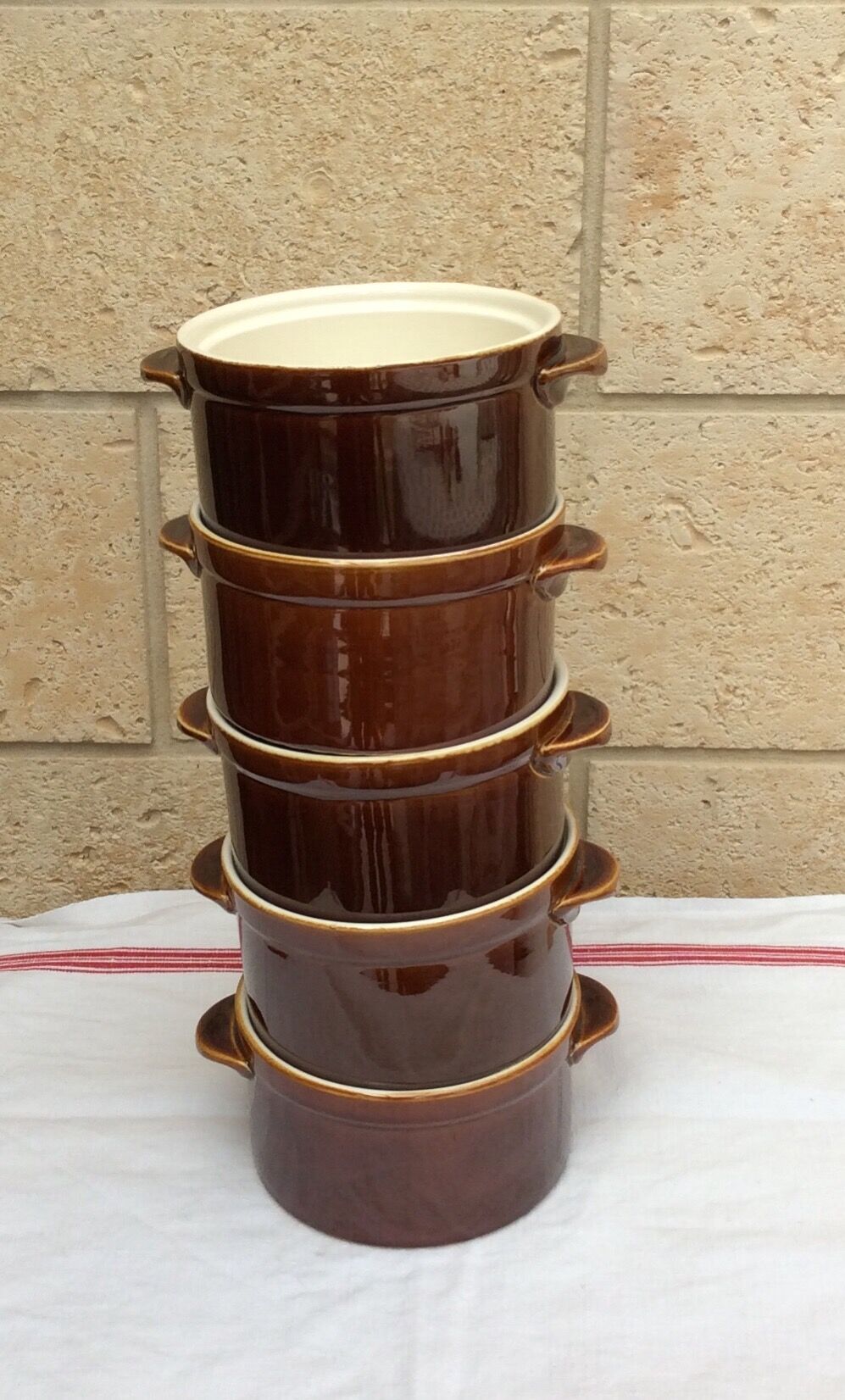 Set of 5 glazed ceramic pots villeroy & boch - vintage