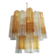 Murano glass chandelier “tronchi” in amber and opalino “tronchi” d50