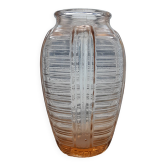 Amber-tinted glass vase from the Arts Deco period, circa 1935