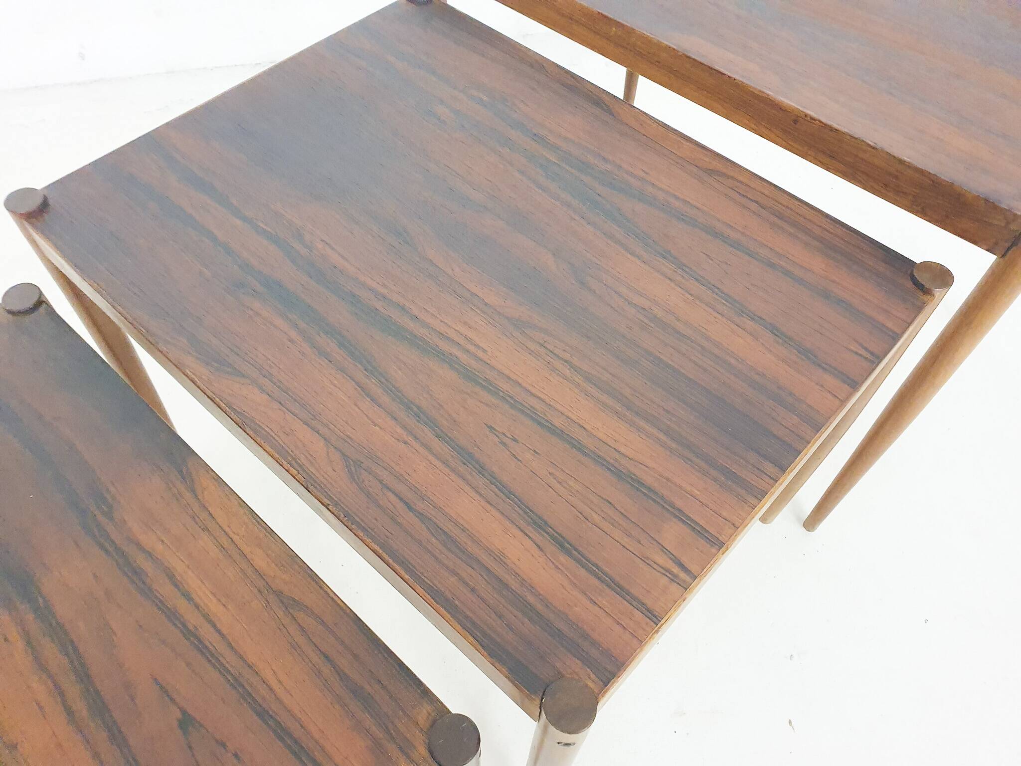 Mid-century wooden nesting tables, The Netherlands 1950's