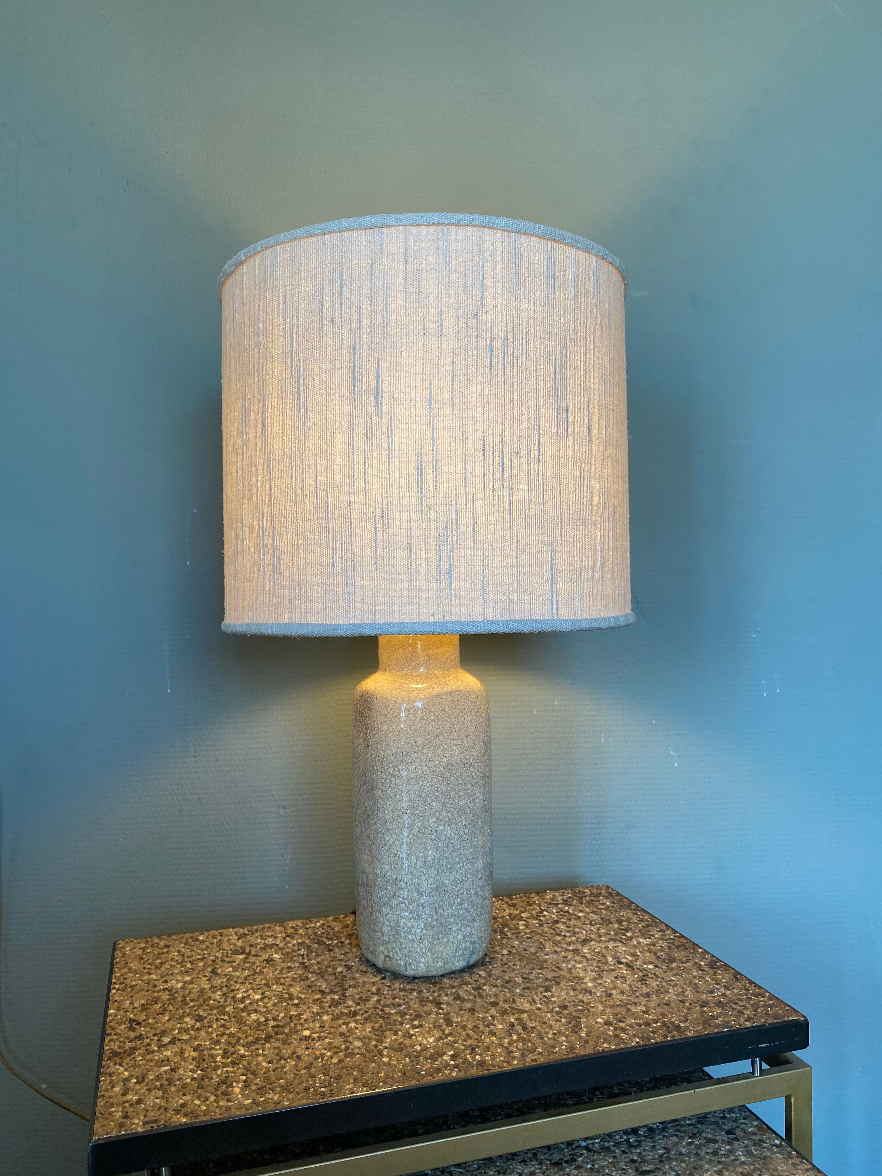 Vintage Earthenware Craquelé Mid-Century Table lamp by Pieter Groeneveldt, 1950s