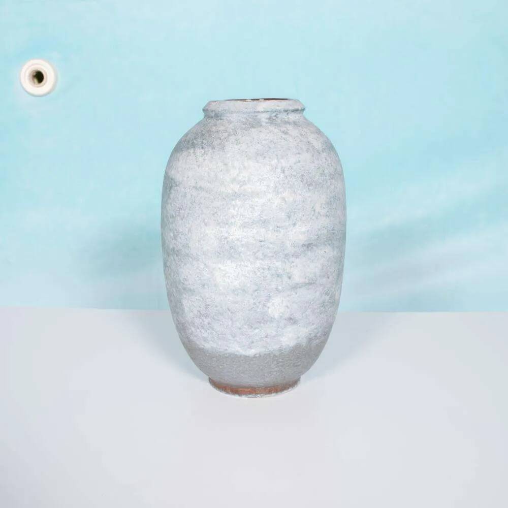 Light blue vintage vase Scheurich 185-39, 60s Japandi vase