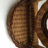 Table mirror in rattan 29 x 20 cm