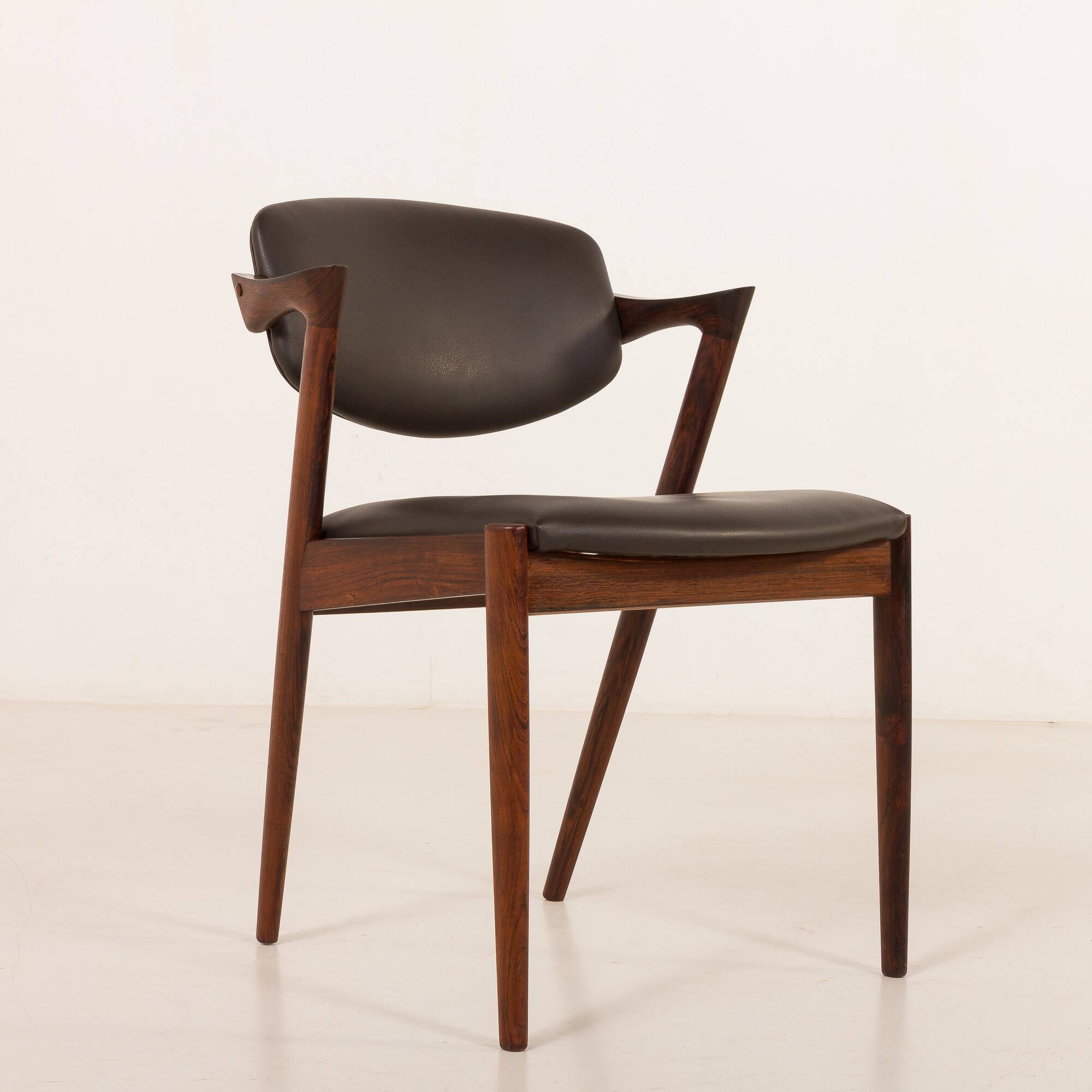 Kai Kristiansen rosewood chair  #42 in aniline leather, 1960s