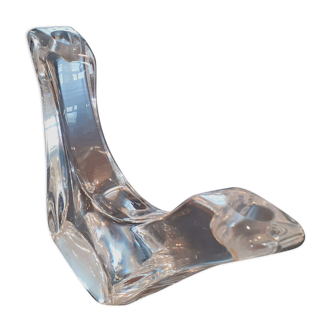 Bougeoir en cristal forme libre année 50 cristallerie Daum France