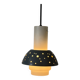 Metal and blue glass ceiling light by Ernest Igl for Hillebrand, 1950s, Germany
